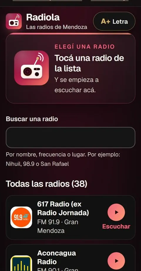 Radiola: la lista de radios de Mendoza